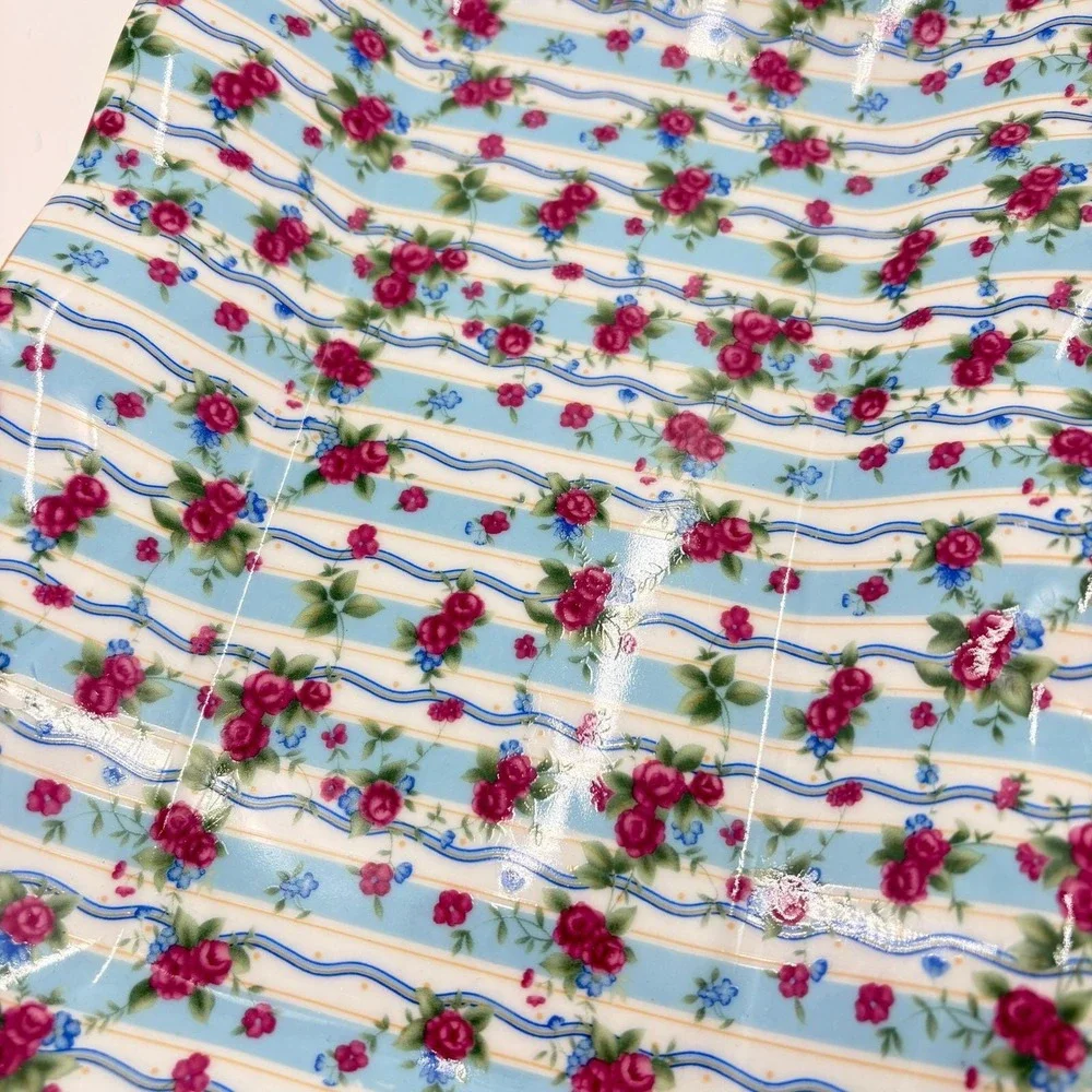 Vintage Cottagecore Floral Serving Tray Scalloped‎ Rose Shabby Chic Decor 12